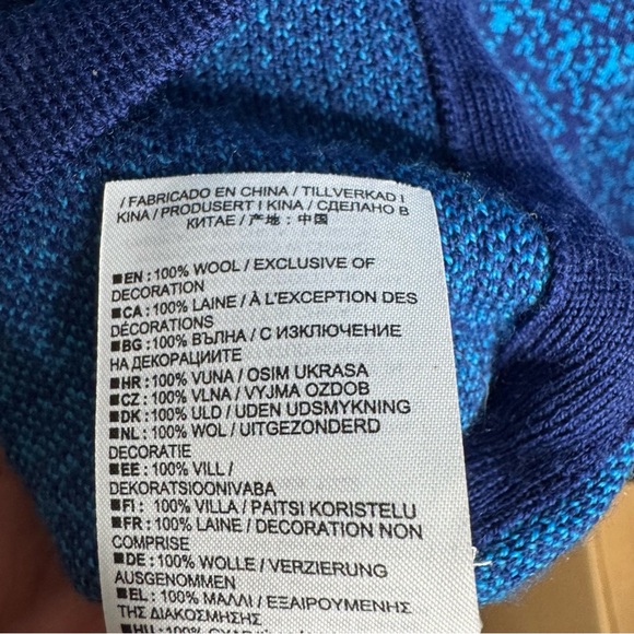 Icebreaker ZoneKnit Merino Wool Vest Men’s XL Deep Geo Blue Navy Insulated - Picture 9 of 15